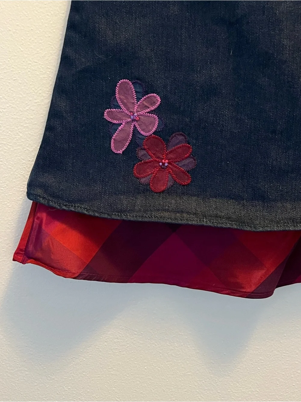 GAP Baby Denim dress with floral appliqué 2T